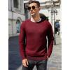 imageCOOFANDY Mens Crewneck Sweater Casual Dress Pullover Sweaters Slim Fit Lightweight Long Sleeve Raglan SweatersDark Red