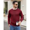 imageCOOFANDY Mens Crewneck Sweater Casual Dress Pullover Sweaters Slim Fit Lightweight Long Sleeve Raglan SweatersDark Red