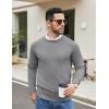 imageCOOFANDY Mens Crewneck Sweater Casual Dress Pullover Sweaters Slim Fit Lightweight Long Sleeve Raglan SweatersGrey