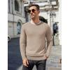 imageCOOFANDY Mens Crewneck Sweater Casual Dress Pullover Sweaters Slim Fit Lightweight Long Sleeve Raglan SweatersLight Coffee
