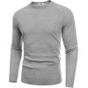 imageCOOFANDY Mens Crewneck Sweater Casual Dress Pullover Sweaters Slim Fit Lightweight Long Sleeve Raglan SweatersLight Grey