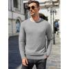 imageCOOFANDY Mens Crewneck Sweater Casual Dress Pullover Sweaters Slim Fit Lightweight Long Sleeve Raglan SweatersLight Grey