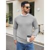 imageCOOFANDY Mens Crewneck Sweater Casual Dress Pullover Sweaters Slim Fit Lightweight Long Sleeve Raglan SweatersLight Grey