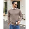 imageCOOFANDY Mens Crewneck Sweater Casual Dress Pullover Sweaters Slim Fit Lightweight Long Sleeve Raglan SweatersLight Khaki