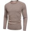 imageCOOFANDY Mens Crewneck Sweater Casual Dress Pullover Sweaters Slim Fit Lightweight Long Sleeve Raglan SweatersLight Khaki