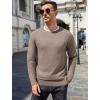 imageCOOFANDY Mens Crewneck Sweater Casual Dress Pullover Sweaters Slim Fit Lightweight Long Sleeve Raglan SweatersLight Khaki