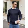 imageCOOFANDY Mens Crewneck Sweater Casual Dress Pullover Sweaters Slim Fit Lightweight Long Sleeve Raglan SweatersNavy Blue