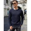 imageCOOFANDY Mens Crewneck Sweater Casual Dress Pullover Sweaters Slim Fit Lightweight Long Sleeve Raglan SweatersNavy Blue