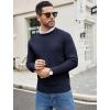 imageCOOFANDY Mens Crewneck Sweater Casual Dress Pullover Sweaters Slim Fit Lightweight Long Sleeve Raglan SweatersNavy Blue