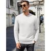 imageCOOFANDY Mens Crewneck Sweater Casual Dress Pullover Sweaters Slim Fit Lightweight Long Sleeve Raglan SweatersWhite