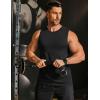 imageCOOFANDY Mens Dry Fit Workout Tank Top Sleeveless Gym Muscle Shirt UPF 50 Summer Running Athletic TshirtsBlack