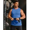 imageCOOFANDY Mens Dry Fit Workout Tank Top Sleeveless Gym Muscle Shirt UPF 50 Summer Running Athletic TshirtsBlue