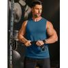 imageCOOFANDY Mens Dry Fit Workout Tank Top Sleeveless Gym Muscle Shirt UPF 50 Summer Running Athletic TshirtsDenim Blue