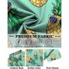 imageCOOFANDY Mens Hawaiian Shirt Short Sleeve Button Down Shirts Tropical Floral Summer Beach ShirtsGreen  Pineapple