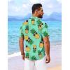 imageCOOFANDY Mens Hawaiian Shirt Short Sleeve Button Down Shirts Tropical Floral Summer Beach ShirtsGreen  Pineapple