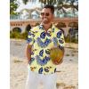 imageCOOFANDY Mens Hawaiian Shirt Short Sleeve Button Down Shirts Tropical Floral Summer Beach ShirtsYellow  Palm Leaf