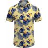 imageCOOFANDY Mens Hawaiian Shirt Short Sleeve Button Down Shirts Tropical Floral Summer Beach ShirtsYellow  Palm Leaf