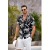 imageCOOFANDY Mens Hawaiian Shirt Short Sleeve Floral Button Down Shirts Tropical Summer Beach Shirts Camp Collar ShirtBlackwhite Flower