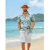 imageCOOFANDY Mens Hawaiian Shirt Short Sleeve Floral Button Down Shirts Tropical Summer Beach Shirts Camp Collar ShirtBlue Frangipani