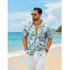 imageCOOFANDY Mens Hawaiian Shirt Short Sleeve Floral Button Down Shirts Tropical Summer Beach Shirts Camp Collar ShirtBlue Frangipani