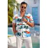 imageCOOFANDY Mens Hawaiian Shirt Short Sleeve Floral Button Down Shirts Tropical Summer Beach Shirts Camp Collar ShirtWhite Coconut Tree