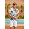 imageCOOFANDY Mens Hawaiian Shirt Short Sleeve Floral Button Down Shirts Tropical Summer Beach Shirts Camp Collar ShirtWhite Coconut Tree