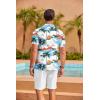 imageCOOFANDY Mens Hawaiian Shirt Short Sleeve Floral Button Down Shirts Tropical Summer Beach Shirts Camp Collar ShirtWhite Coconut Tree