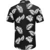 imageCOOFANDY Mens Hawaiian Shirts Short Sleeve Button Down Aloha Shirts Summer Vacation Beach ShirtsBlackpalm Leaf