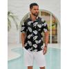 imageCOOFANDY Mens Hawaiian Shirts Short Sleeve Button Down Aloha Shirts Summer Vacation Beach ShirtsBlackpalm Leaf