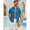 imageCOOFANDY Mens Hawaiian Shirts Short Sleeve Button Down Aloha Shirts Summer Vacation Beach ShirtsBluebanana Leaf