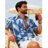 imageCOOFANDY Mens Hawaiian Shirts Short Sleeve Button Down Aloha Shirts Summer Vacation Beach ShirtsBluecoconut Tree