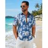 imageCOOFANDY Mens Hawaiian Shirts Short Sleeve Button Down Aloha Shirts Summer Vacation Beach ShirtsBluecoconut Tree