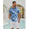 imageCOOFANDY Mens Hawaiian Shirts Short Sleeve Button Down Aloha Shirts Summer Vacation Beach ShirtsBluecoconut Tree