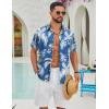 imageCOOFANDY Mens Hawaiian Shirts Short Sleeve Button Down Aloha Shirts Summer Vacation Beach ShirtsBluecoconut Tree