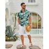 imageCOOFANDY Mens Hawaiian Shirts Short Sleeve Button Down Aloha Shirts Summer Vacation Beach ShirtsDark Greentropical Broadleaf