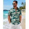 imageCOOFANDY Mens Hawaiian Shirts Short Sleeve Button Down Aloha Shirts Summer Vacation Beach ShirtsDark Greentropical Broadleaf