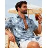 imageCOOFANDY Mens Hawaiian Shirts Short Sleeve Button Down Aloha Shirts Summer Vacation Beach ShirtsGreenpalm Tree