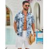 imageCOOFANDY Mens Hawaiian Shirts Short Sleeve Button Down Aloha Shirts Summer Vacation Beach ShirtsGreenpalm Tree