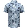 imageCOOFANDY Mens Hawaiian Shirts Short Sleeve Button Down Aloha Shirts Summer Vacation Beach ShirtsGreenpalm Tree