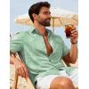 imageCOOFANDY Mens Hawaiian Shirts Short Sleeve Button Down Aloha Shirts Summer Vacation Beach ShirtsMint Greentropical Fern Leaf