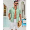 imageCOOFANDY Mens Hawaiian Shirts Short Sleeve Button Down Aloha Shirts Summer Vacation Beach ShirtsMint Greentropical Fern Leaf
