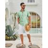 imageCOOFANDY Mens Hawaiian Shirts Short Sleeve Button Down Aloha Shirts Summer Vacation Beach ShirtsMint Greentropical Fern Leaf
