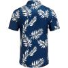 imageCOOFANDY Mens Hawaiian Shirts Short Sleeve Button Down Aloha Shirts Summer Vacation Beach ShirtsNavypalm Leaf