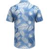 imageCOOFANDY Mens Hawaiian Shirts Short Sleeve Button Down Aloha Shirts Summer Vacation Beach ShirtsSky Bluetropical Leaf