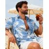 imageCOOFANDY Mens Hawaiian Shirts Short Sleeve Button Down Aloha Shirts Summer Vacation Beach ShirtsSky Bluetropical Leaf