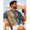 imageCOOFANDY Mens Hawaiian Shirts Short Sleeve Button Down Aloha Shirts Summer Vacation Beach ShirtsVintage Stripe