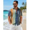 imageCOOFANDY Mens Hawaiian Shirts Short Sleeve Button Down Aloha Shirts Summer Vacation Beach ShirtsVintage Stripe