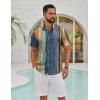imageCOOFANDY Mens Hawaiian Shirts Short Sleeve Button Down Aloha Shirts Summer Vacation Beach ShirtsVintage Stripe