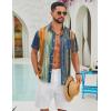 imageCOOFANDY Mens Hawaiian Shirts Short Sleeve Button Down Aloha Shirts Summer Vacation Beach ShirtsVintage Stripe