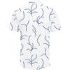 imageCOOFANDY Mens Hawaiian Shirts Short Sleeve Button Down Aloha Shirts Summer Vacation Beach ShirtsWhite  Light Blue